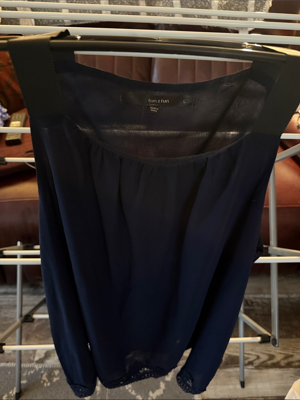 fun 2 fun Navy Sleeveless Scoop Neck Top